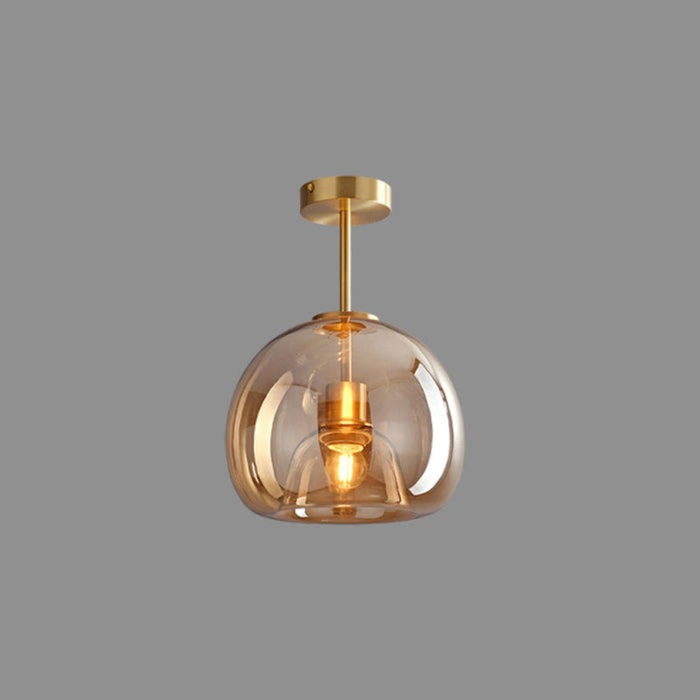 Vintage Amber Bubble Glass Ceiling Light