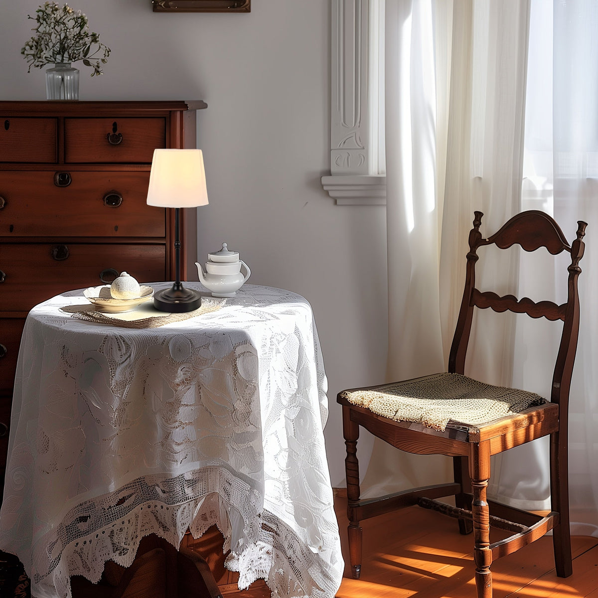 Brushed Metal Cordless Dimmable Table Lamp