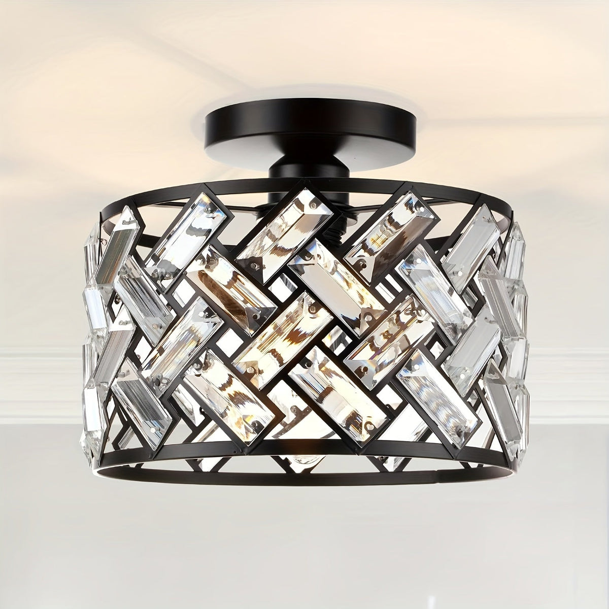 Modern Crystal Lattice Ceiling Light