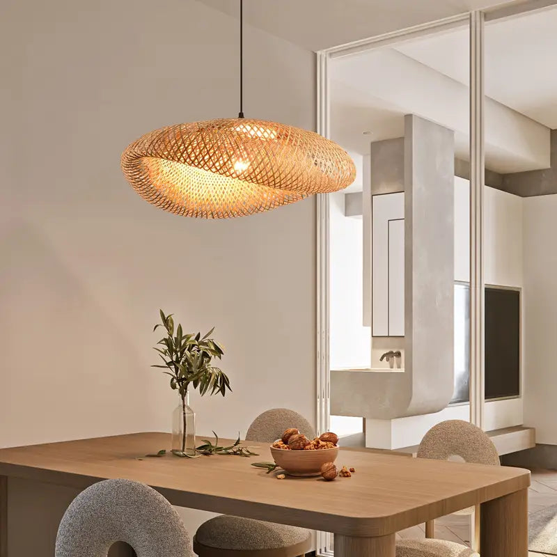 BambooBoho Handwoven Rattan Pendant Shade