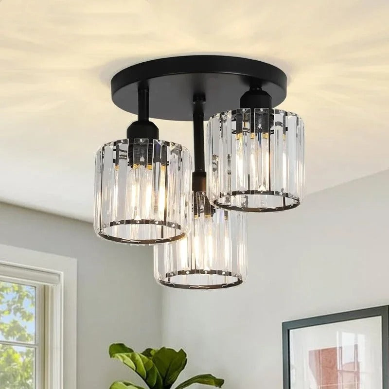 Gold Crystal 3-Light Ceiling Light