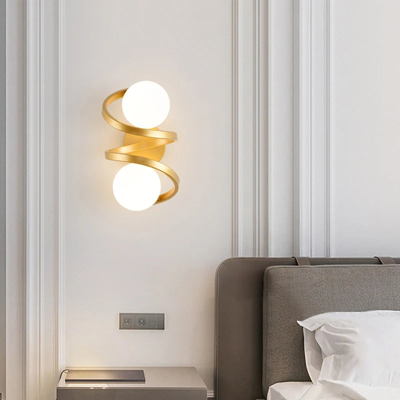 Astra Spiral LED Globe Wall Light
